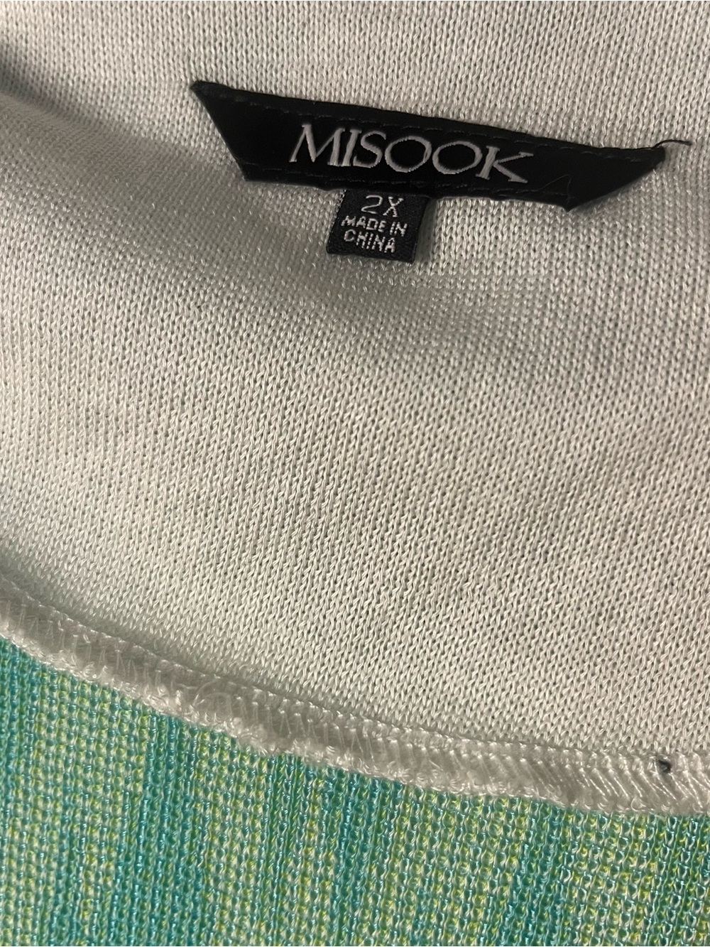 MISOOK Chevron Flame Knit Open Front Cardigan Top Watercolors Plus Size 2X - Picture 5 of 8